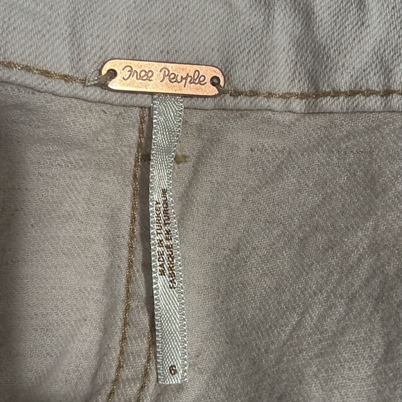 Free People Splendor in the Grass Oatmeal Denim Bow Detail Tie Mini size 6 - Picture 7 of 7